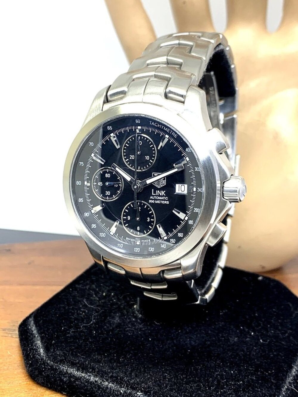 Tag Heuer Men's Watch CJF2110 Swiss Automatic Chronograph Black Dial Steel 41mm